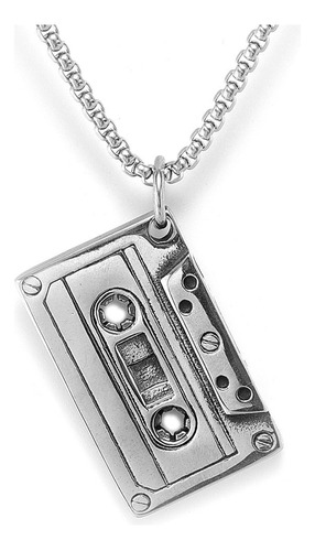 Collar Cassette Música Retro Vintage Accesorio Acero Uniex