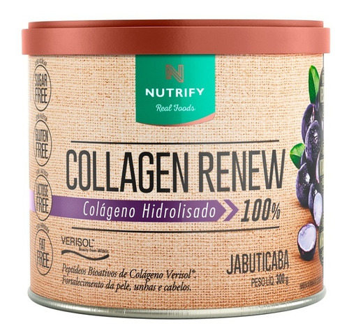 Suplemento Em Pó Nutrify Collagen Renew Colágeno - Sabor: Jabuticaba Em Pote De 300ml