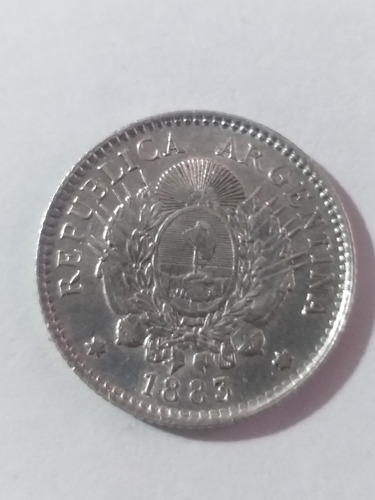 Moneda Arg.10 Ctvos.patacón 1883.mb(+).plata 900.. (Usado)
