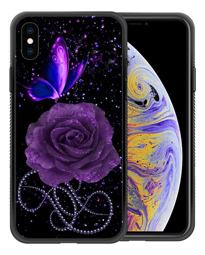 Funda Zhegailian Para iPhone XR-mariposa Rosa Morada