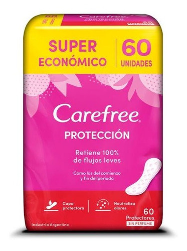 Protectores Diarios Carefree Sin Perfume 60 U