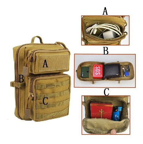 Porta Elementos Táctico Molle Pouch Bandolera Riñonera Edc