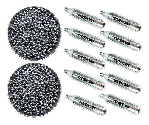 Bbs Esfera Aço 4,5mm - 1.000 Uni + 10 Cilindros Co2 Airsoft