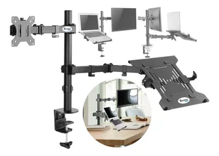 Base Suporte Ergonômico P/ Notebook E Monitor 17 A 32 Pol