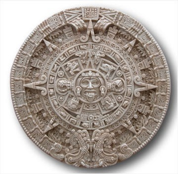 Calendario Azteca Diámetro De35cm, Resina Con Hueso Molido. 