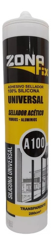 12 Unidades Silicona Zona Fix A100 Transparente 280 Ml