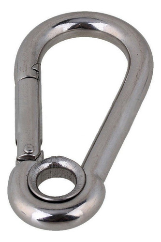 Kit 4 Mosquetão Trava Rápida Carga Max125kg Em Aço Inox 8 Mm
