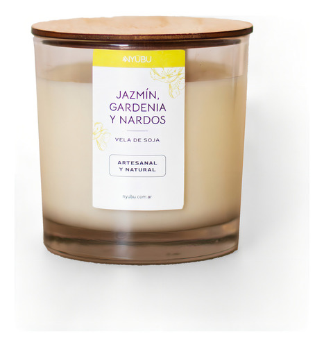 Vela De Soja Natural Nyübu - Jazmín, Gardenia Y Nardos - 320ml