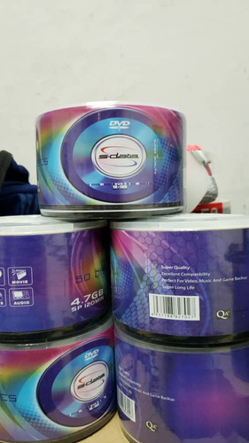 Imagen 4 de 5 de Dvd Virgen S-data 4.7 Gb Sp 120 Min.1x-16x Paquetes De 50