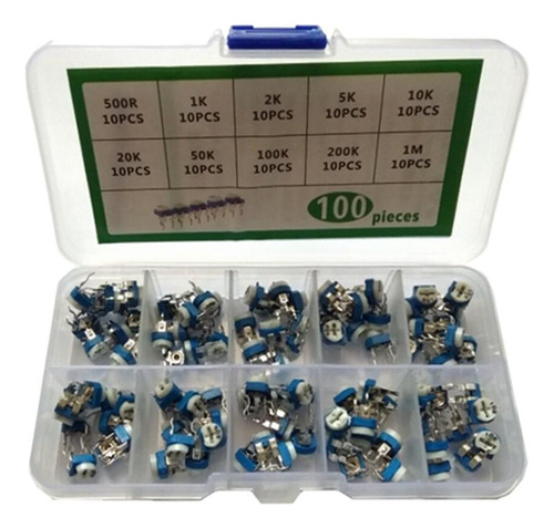 100pcs 10 Value 500 Ohm - 1m De Surtido De Potenciómetros