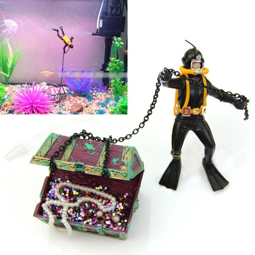 Imagem 1 de 6 de Acessório Aquário Peixe Decoração Mergulhador Enfeite