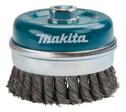 Cepillo Makita D-55223 en forma de copa retorcida de acero con rosca de 100 mm