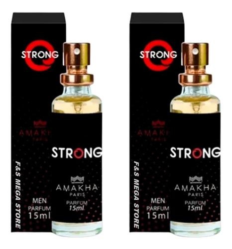 Kit 02 Perfume Masculino Strong Amakha Paris 15ml Para Bolso