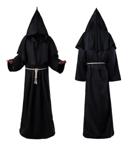 Ajuanbazha Disfraz De Monje Sacerdote Medieval – Túnica Con Cruz Y Cinturón Para Halloween, Cosplay Y Fiestas De Disfraces