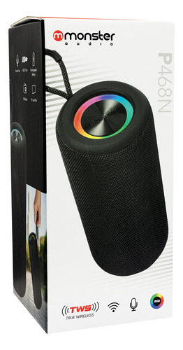 Parlante Monster Audio P468n Tws Color Negro Rgb