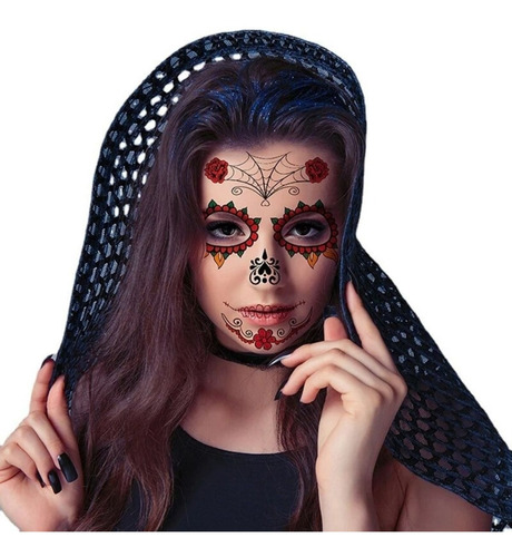 24 Tatuajes Rostro Catrina Catrin Disfraz Halloween Muertos