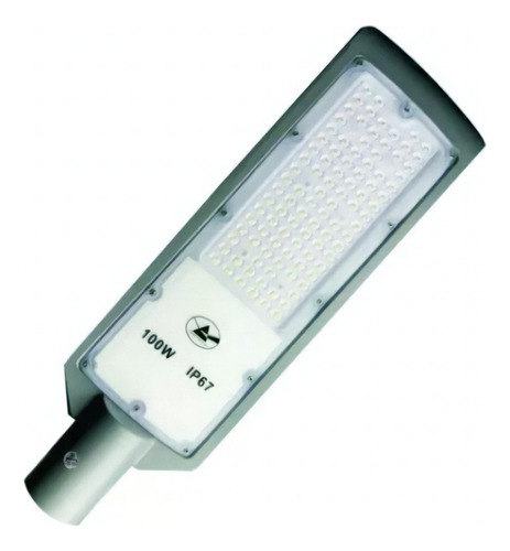 Luminária Pública Smd Led 100w Branco Frio Prova D'água Cor da carcaça Cinza Cor da luz Branco-frio 110V/220V