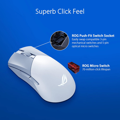 Asus Rog Gladius Iii Wireless Gaming Mouse, Dpi, 6 Botones,