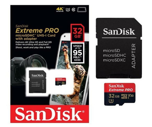 Micro Sd 32gb Sandisk Extreme Pro Video 4k - Videoaventura