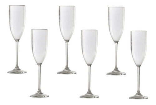 Taça Para Espumante Em Acrílico Atacado 180ml Caixa 200 Unid Cor Transparente