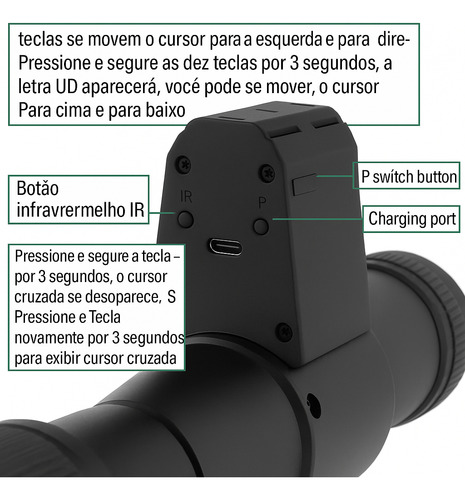 Monóculo Digital Com Visão Noturna E Retículo