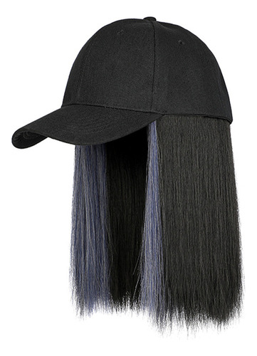 Peluca De Béisbol Wigs Con Gorra, Seda De Aspecto Natural, A