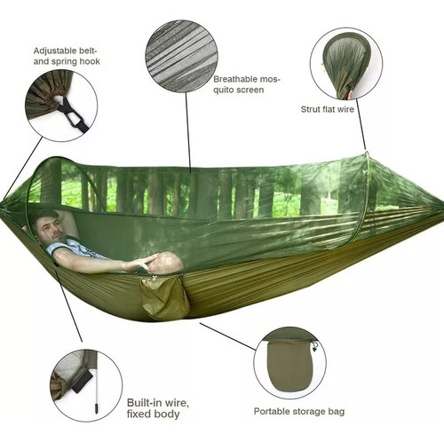 Hamaca Plegable Portátil Para Acampar Al Aire Libre Con M
