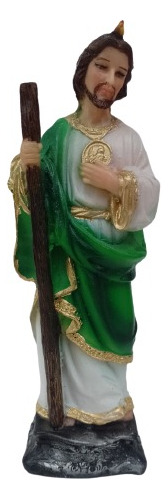 San Judas Tadeo 19cm Bulto Figura De Resina Ojito De Cristal