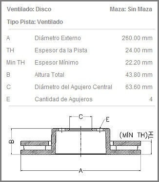 Kit De Disco De Freno Delantero  Fremax Volkswagen Pointer 2