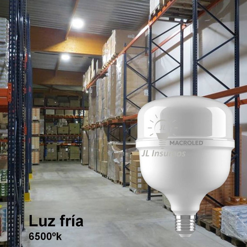 Imagen 2 de 2 de Lampara Led 40w E27 Luz Fria Corto Macroled