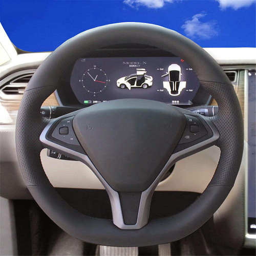 Vidisp Funda Volante Cuero Cosida Mano Apta Para Tesla Model