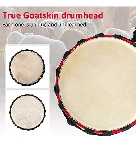 Imagen 4 de 7 de Kmise Djembe - Bongos De Mano Africanos (caoba, Piel De Cab.
