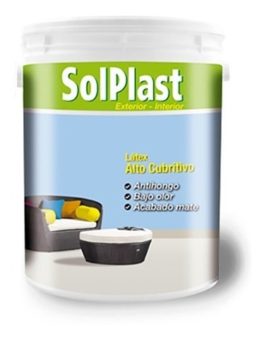 Imagen 2 de 3 de Pintura Latex Alto Cubritivo Interior - Ext 20 Lts. Solplast