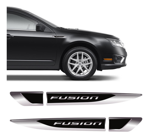 Aplique Lateral Ford Fusion Decorativo Emblema Resinado Par