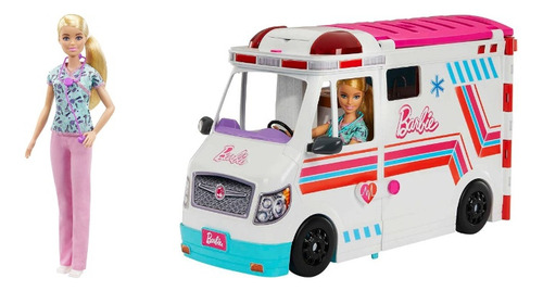 Barbie Set De Ambulancia Con Enfermera Mattel Pack