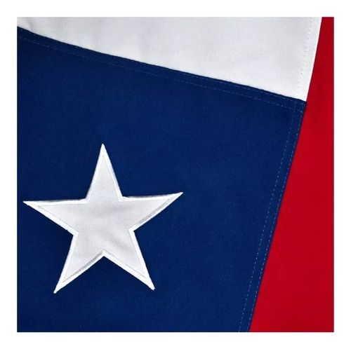 Bandera De Chile 90 X 135 Cm De Tela Con Estrella Bordada