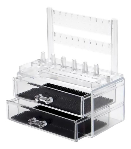 Organizador Acrílico Joyero Anillos O Maquillaje 2 Cajones