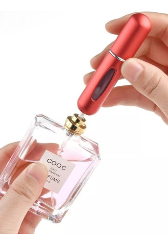 Mini Perfumero Portatil Recargable 5ml Ideal Viajes Colores Color Rojo