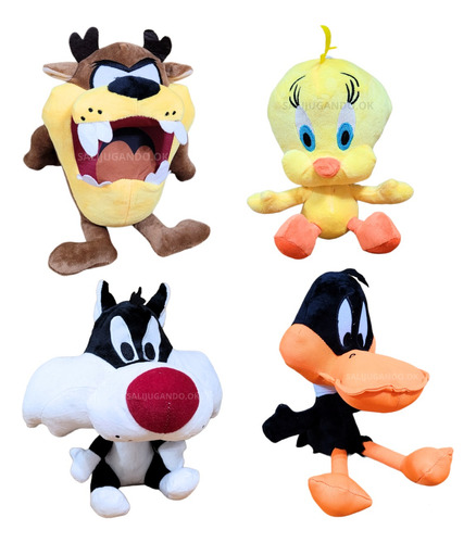 Peluches Looney Tunes X4 Taz Bunny Coyote Tweety Pato Lucas