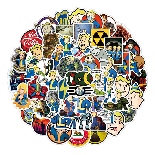 Decalque De Adesivos De Desenhos Animados Fallout Para Crian