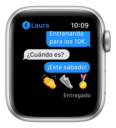 Apple Watch (GPS+Cellular) Series 6 display de 1.575" con correa de fluoroelastómero color blanco y caja color plata - Bueno (Reacondicionado)