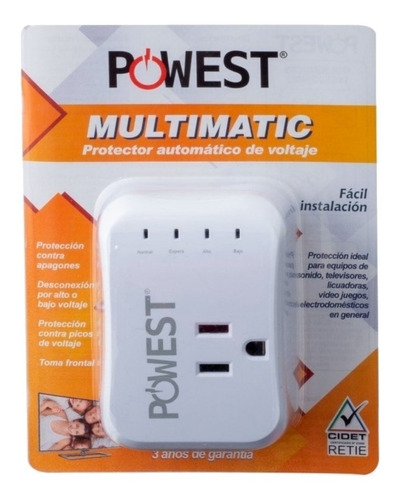 Protector Voltaje Multimatic Para Electrodomesticos Powest