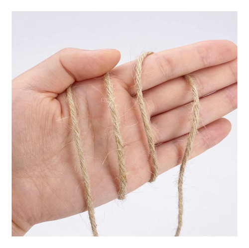 Cuerda De Yute De 500 Pies, 3 Mm, Hilo Natural Guente Gruesa