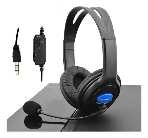 Auricular Playstation 4 Ps4 Gamer Microfono Pc Color Negro Color de la luz No aplica