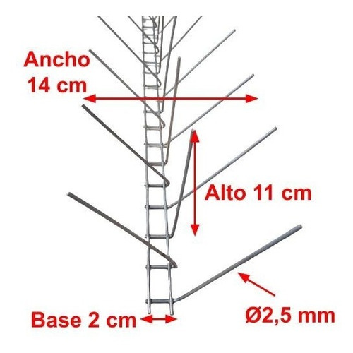 Pinche Pincho Paloma De Acero Zincado Ahuyenta Plaga Pajaros