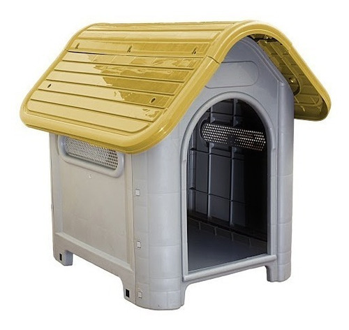 Casinha Plástico Desmontável Cachorro N3  Médio Porte Amarel