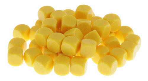 50 Piezas Amarillo En Blanco Dados D6 D&d Rpg Juego De Mesa