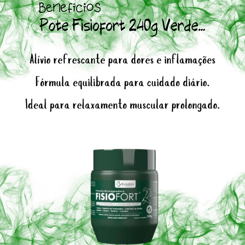 Kit 3 Potes Pomada Alivio Corporal Fisiofort Verde, Premium e Canela de Velho com 240g