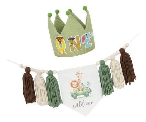 Crown Hat First Birthday Con Sombrero De Dibujos Animados
