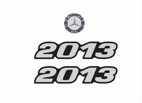 Adesivos Compatível Mercedes Benz 2013 Emblema Resinado 93 Cor PADRÃO